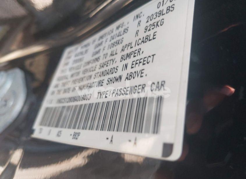 Photo 9 of 2008 Honda Accord 2.4 EX-L (VIN 1HGCS12808A009403)