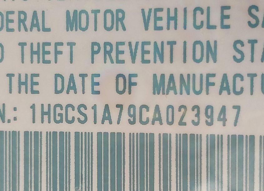 Photo 9 of 2012 Honda Accord 2.4 EX (VIN 1HGCS1A79CA023947)