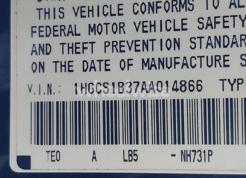 Photo 9 of 2010 Honda Accord 2.4 LX-S (VIN 1HGCS1B37AA014866)