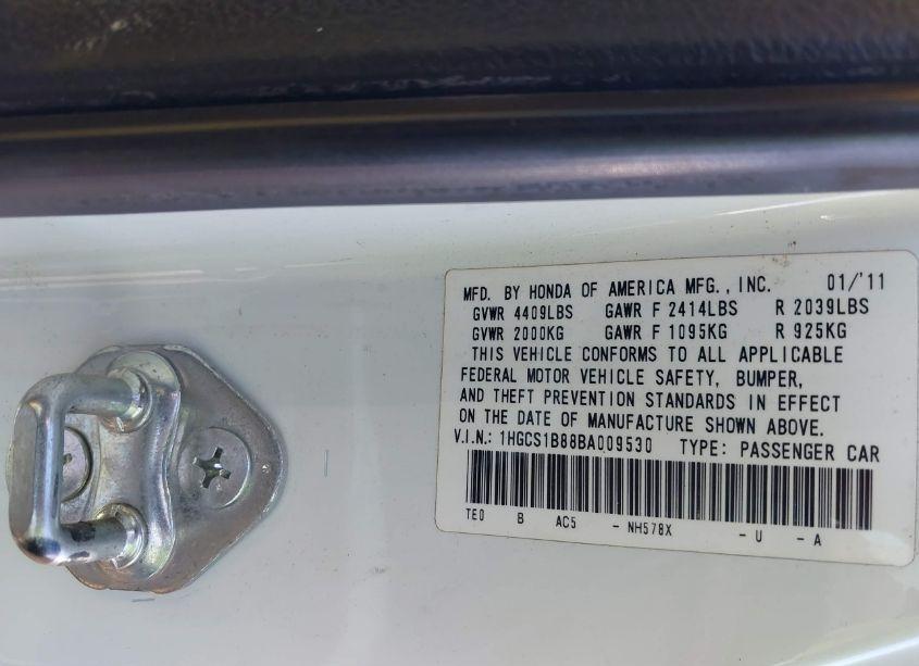 Photo 9 of 2011 Honda Accord 2.4 EX-L (VIN 1HGCS1B88BA009530)