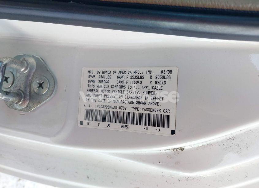 Photo 9 of 2008 Honda Accord 3.5 EX-L (VIN 1HGCS228X8A010709)