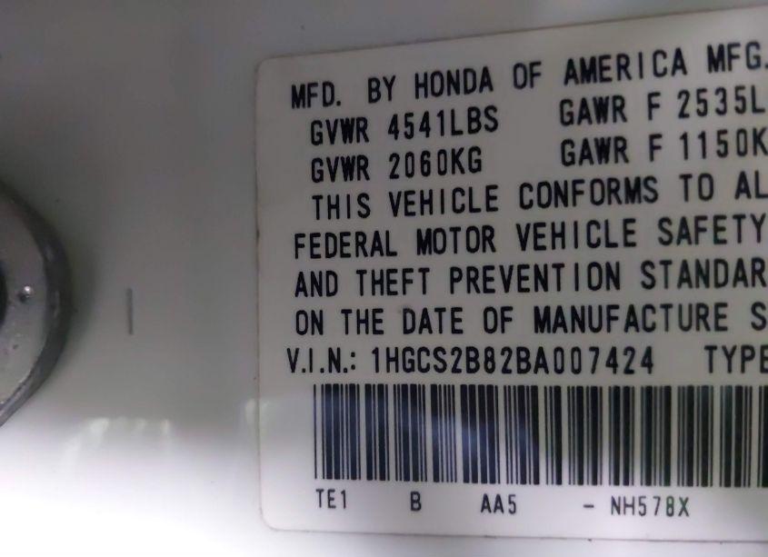 Photo 9 of 2011 Honda Accord 3.5 EX-L (VIN 1HGCS2B82BA007424)