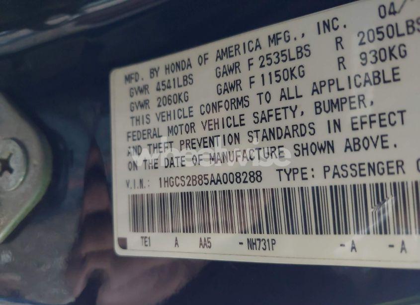 Photo 9 of 2010 Honda Accord 3.5 EX-L (VIN 1HGCS2B85AA008288)