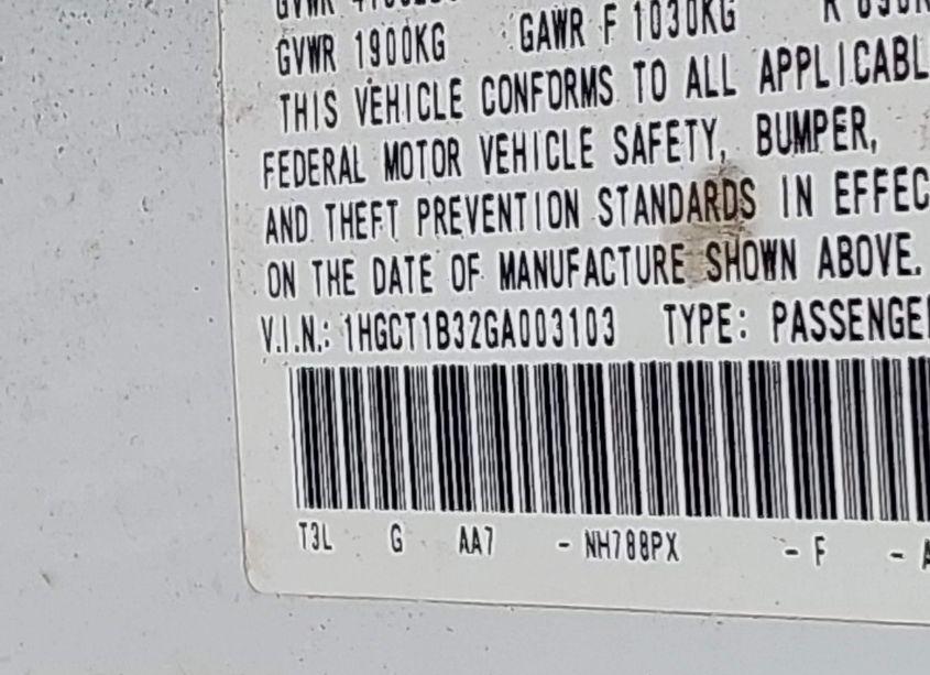 Photo 9 of 2016 Honda Accord LX-S (VIN 1HGCT1B32GA003103)