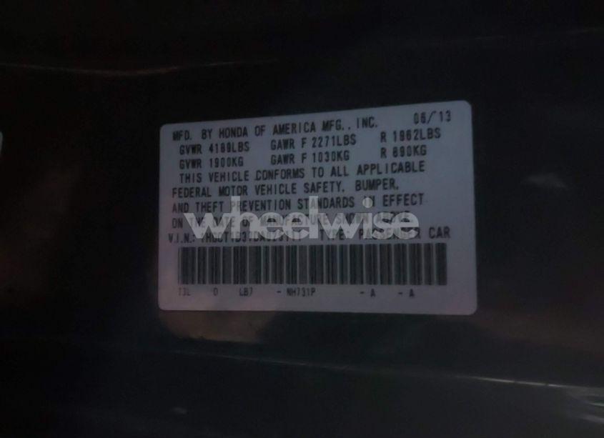 Photo 9 of 2013 Honda Accord LX-S (VIN 1HGCT1B37DA025111)