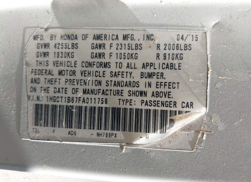 Photo 9 of 2013 Honda Accord LX-S (VIN 1HGCT1B38DA025666)