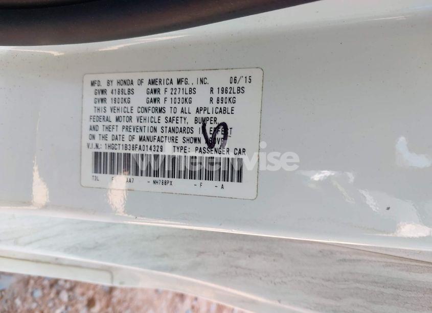 Photo 9 of 2015 Honda Accord LX-S (VIN 1HGCT1B38FA014329)