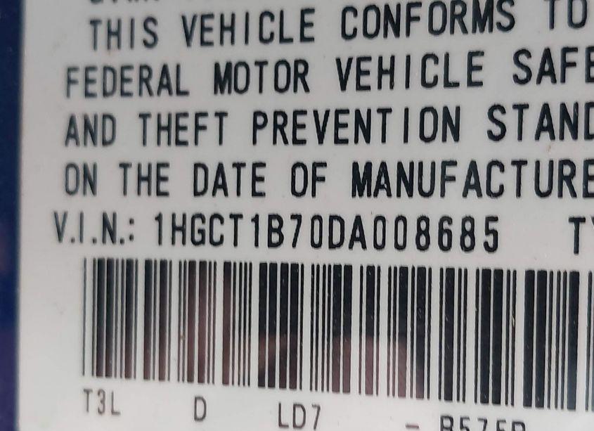 Photo 9 of 2013 Honda Accord EX (VIN 1HGCT1B70DA008685)