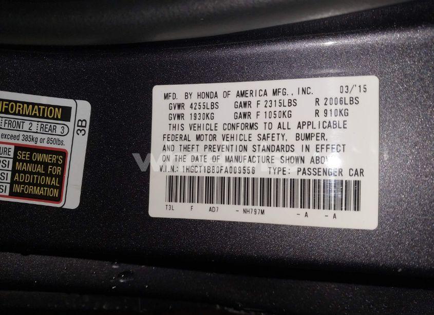 Photo 9 of 2015 Honda Accord EX-L (VIN 1HGCT1B80FA009556)