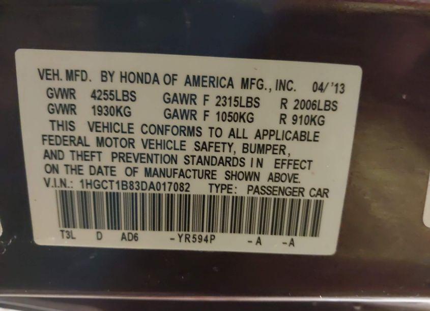 Photo 9 of 2013 Honda Accord EX-L (VIN 1HGCT1B83DA017082)