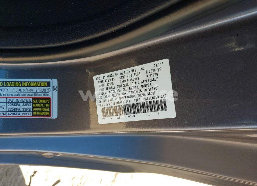 Photo 9 of 2013 Honda Accord EX-L (VIN 1HGCT1B84DA017947)