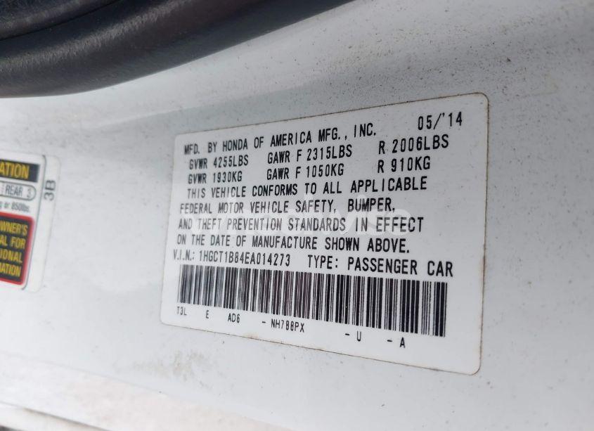 Photo 9 of 2014 Honda Accord EX-L (VIN 1HGCT1B84EA014273)