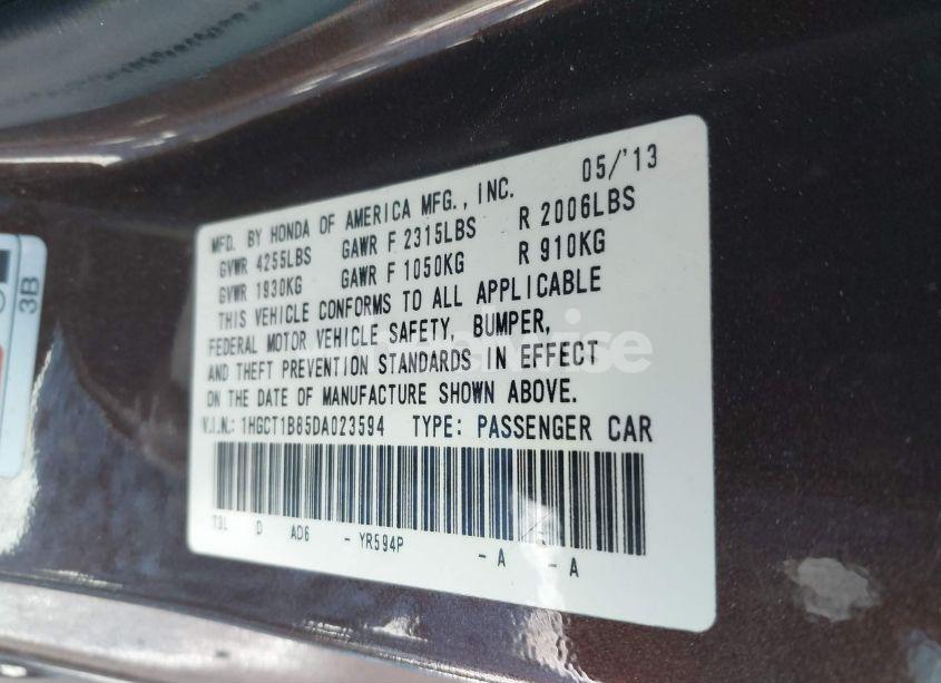 Photo 9 of 2013 Honda Accord EX-L (VIN 1HGCT1B85DA023594)