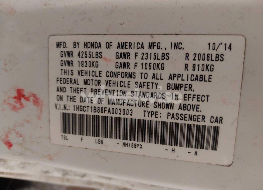 Photo 9 of 2015 Honda Accord EX-L (VIN 1HGCT1B86FA003003)