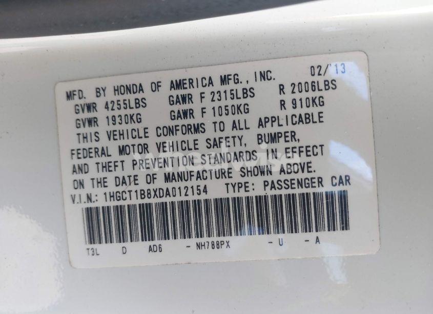 Photo 9 of 2013 Honda Accord EX-L (VIN 1HGCT1B8XDA012154)