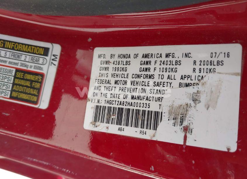 Photo 9 of 2017 Honda Accord EX-L V6 (VIN 1HGCT2A82HA000335)