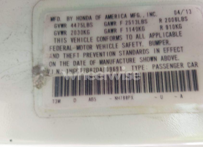 Photo 9 of 2013 Honda Accord EX-L V-6 (VIN 1HGCT2B82DA009691)