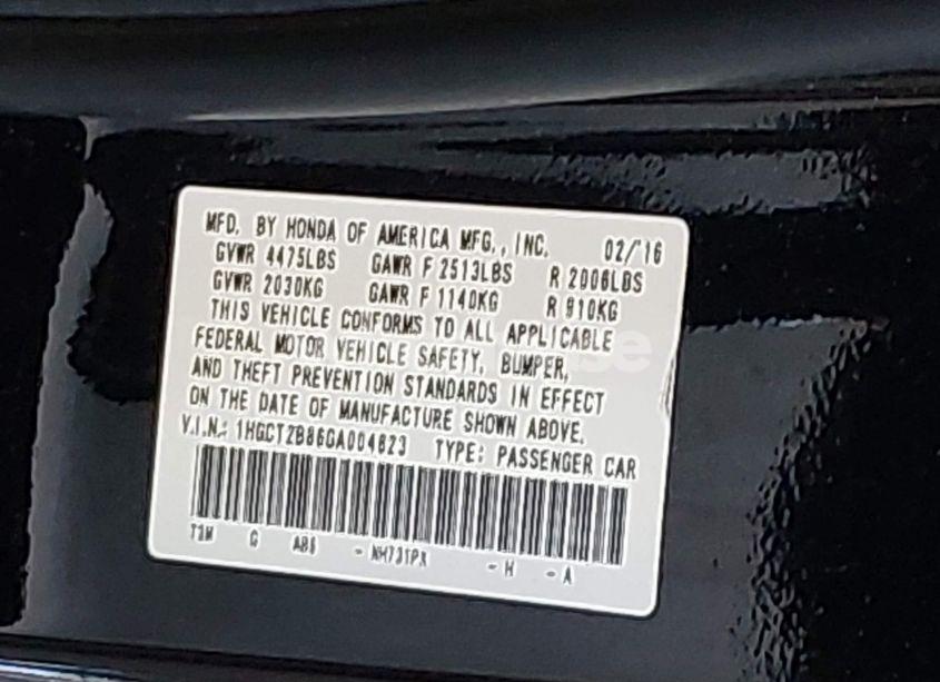 Photo 9 of 2016 Honda Accord EX-L V-6 (VIN 1HGCT2B86GA004823)