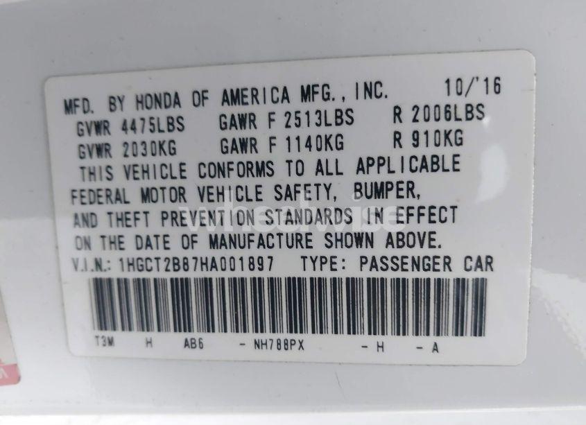 Photo 9 of 2017 Honda Accord EX-L V6 (VIN 1HGCT2B87HA001897)