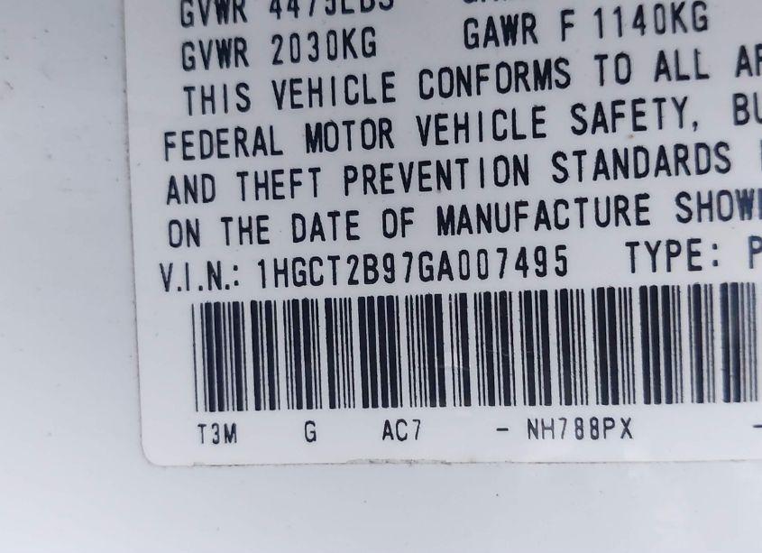 Photo 9 of 2016 Honda Accord EX-L V-6 (VIN 1HGCT2B97GA007495)