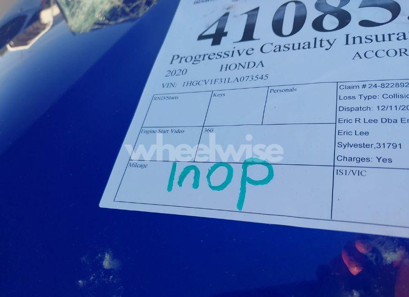 Photo 7 of 2020 Honda Accord SPORT (VIN 1HGCV1F31LA073545)