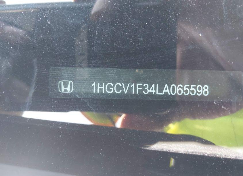 Photo 9 of 2020 Honda Accord SPORT (VIN 1HGCV1F34LA065598)