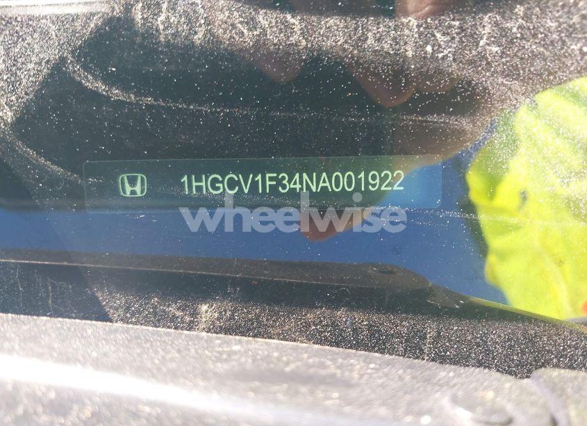 Photo 9 of 2022 Honda Accord SPORT (VIN 1HGCV1F34NA001922)