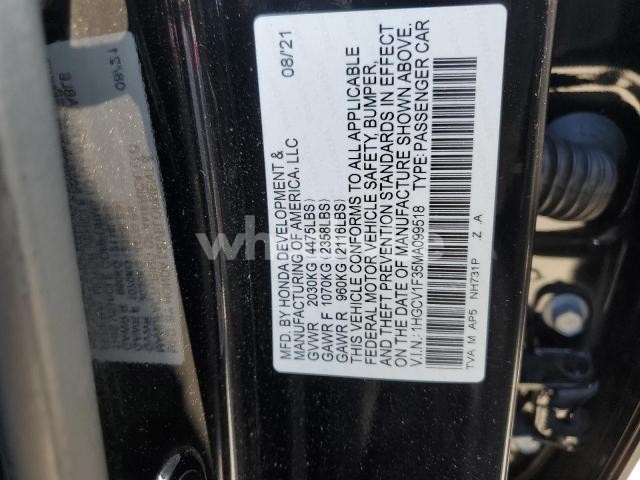 Photo 10 of 2021 HONDA ACCORD SPORT (VIN 1HGCV1F35MA099518)