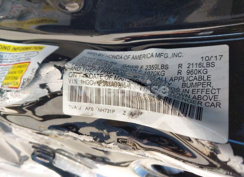 Photo 9 of 2018 Honda Accord SPORT (VIN 1HGCV1F36JA020546)