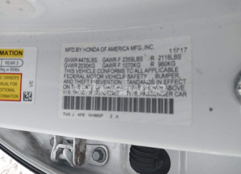 Photo 9 of 2018 Honda Accord SPORT (VIN 1HGCV1F37JA042989)