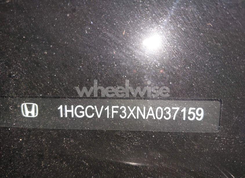 Photo 18 of 2022 Honda Accord SPORT (VIN 1HGCV1F3XNA037159)