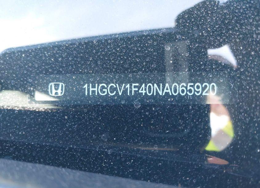 Photo 9 of 2022 Honda Accord SPORT SPECIAL EDITION (VIN 1HGCV1F40NA065920)