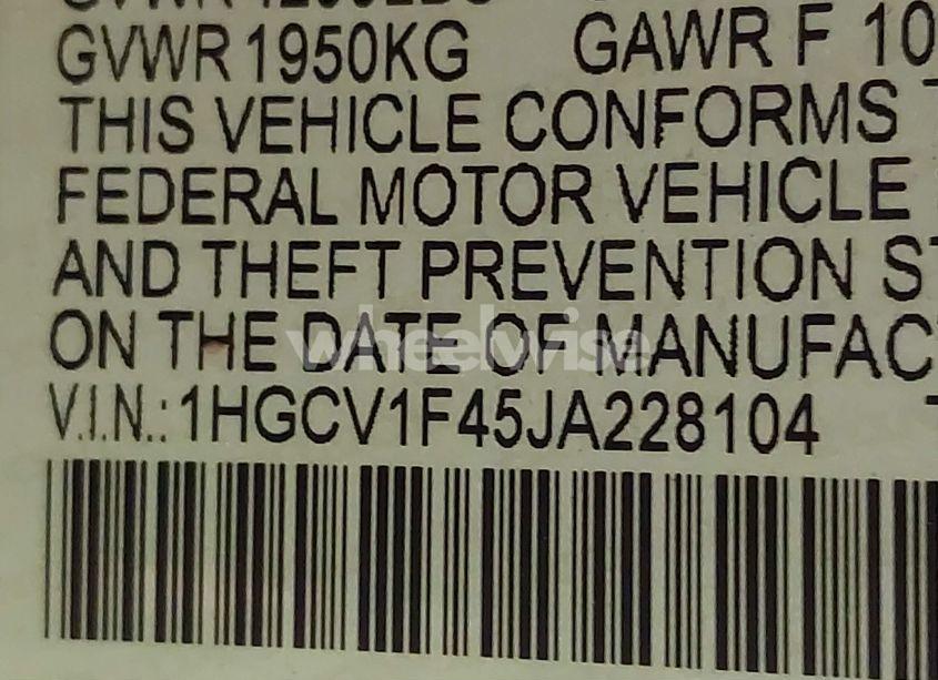 Photo 9 of 2018 Honda Accord EX (VIN 1HGCV1F45JA228104)