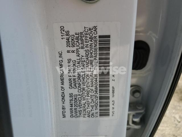 Photo 11 of 2021 HONDA ACCORD SPORT (VIN 1HGCV2F34MA004436)