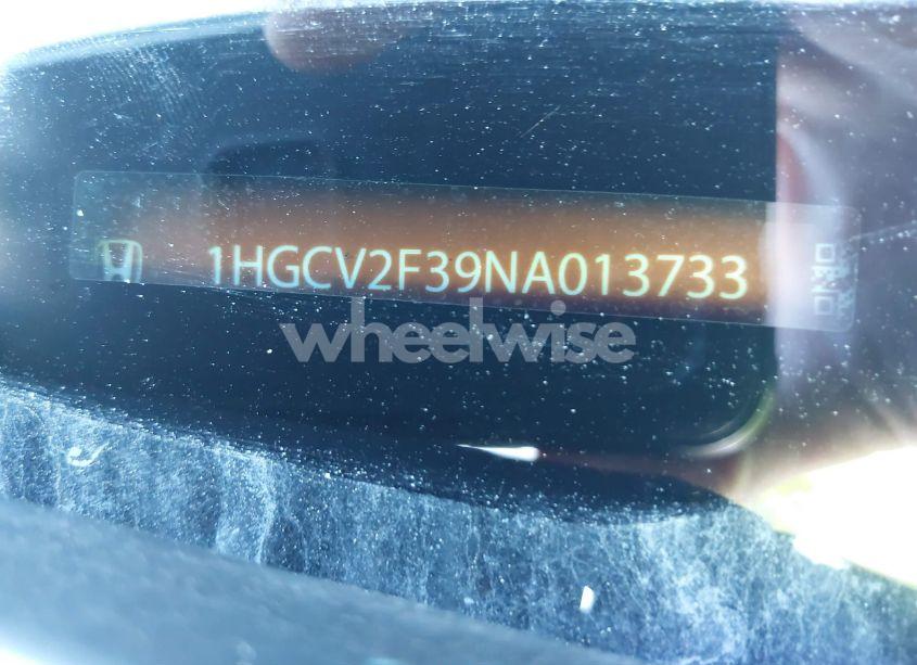 Photo 9 of 2022 Honda Accord SPORT 2.0T (VIN 1HGCV2F39NA013733)