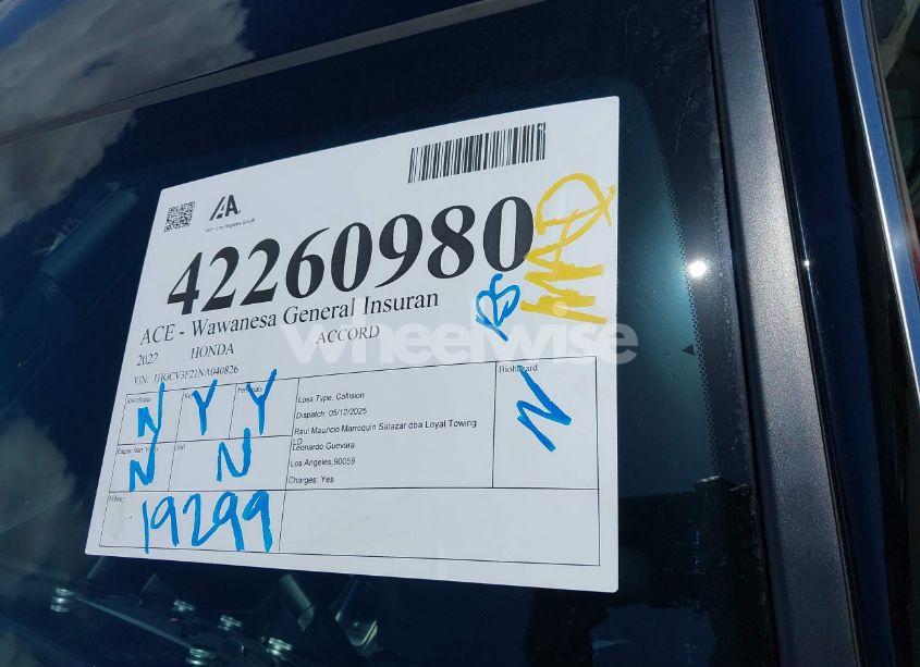 Photo 18 of 2022 Honda Accord HYBRID SPORT (VIN 1HGCV3F21NA040826)