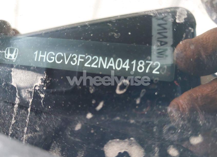 Photo 9 of 2022 Honda Accord HYBRID SPORT (VIN 1HGCV3F22NA041872)