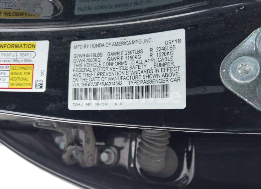 Photo 9 of 2018 Honda Accord HYBRID EX (VIN 1HGCV3F46JA014542)