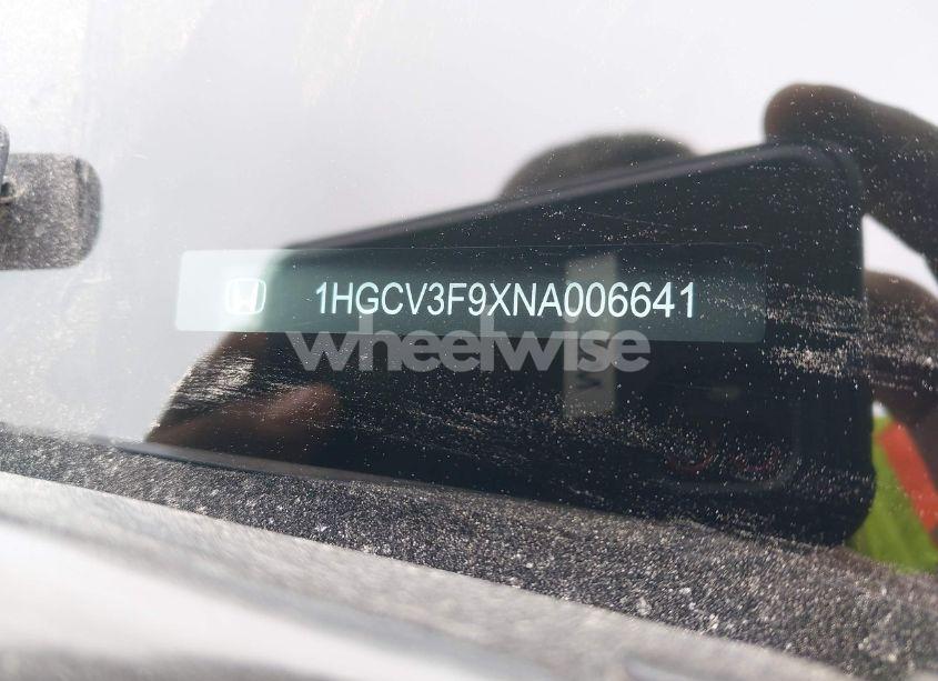Photo 9 of 2022 Honda Accord HYBRID TOURING (VIN 1HGCV3F9XNA006641)