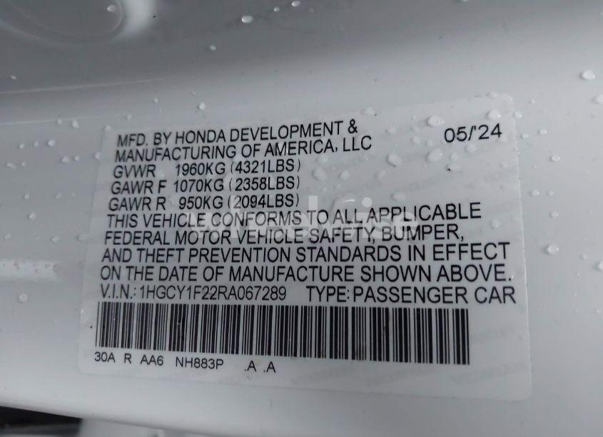 Photo 9 of 2024 Honda Accord LX (VIN 1HGCY1F22RA067289)