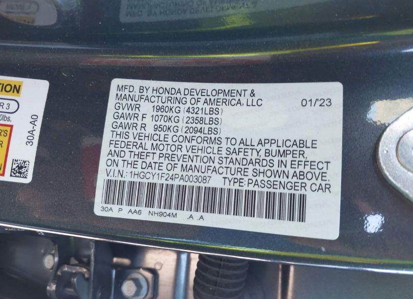 Photo 9 of 2023 Honda Accord LX (VIN 1HGCY1F24PA003087)