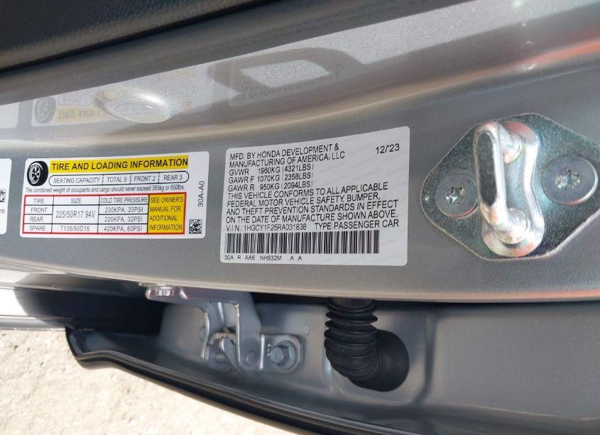 Photo 9 of 2024 Honda Accord LX (VIN 1HGCY1F25RA031838)