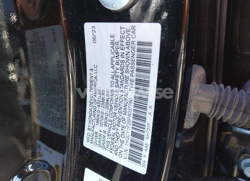 Photo 9 of 2023 Honda Accord LX (VIN 1HGCY1F26PA037760)