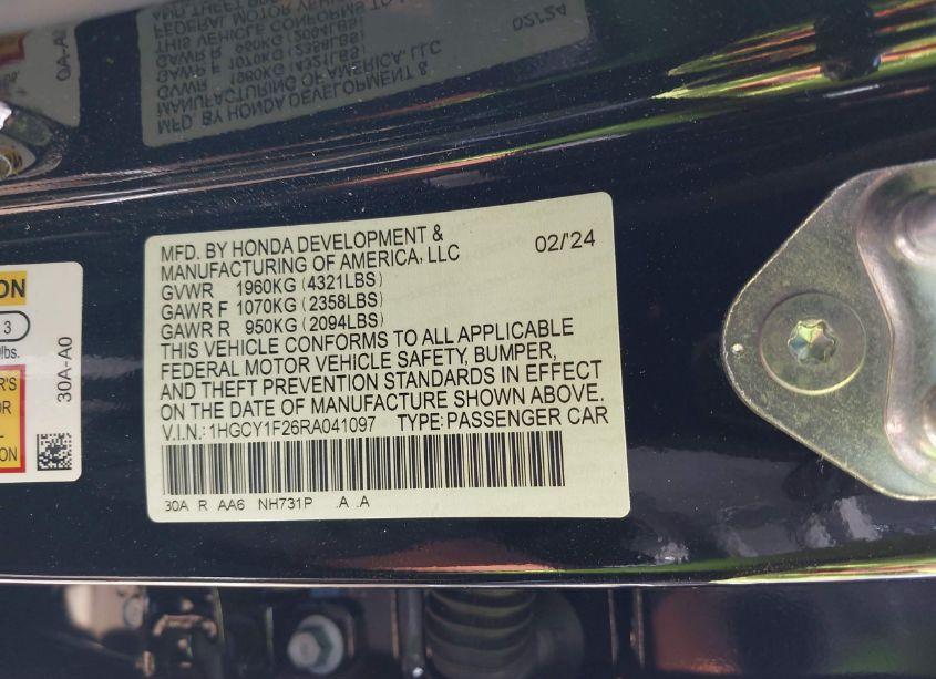 Photo 9 of 2024 Honda Accord LX (VIN 1HGCY1F26RA041097)