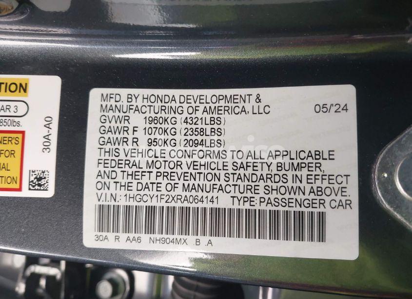 Photo 9 of 2024 Honda Accord LX (VIN 1HGCY1F2XRA064141)
