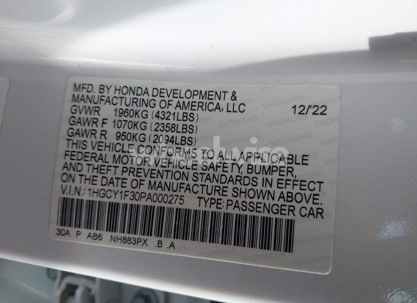 Photo 9 of 2023 Honda Accord EX (VIN 1HGCY1F30PA000275)