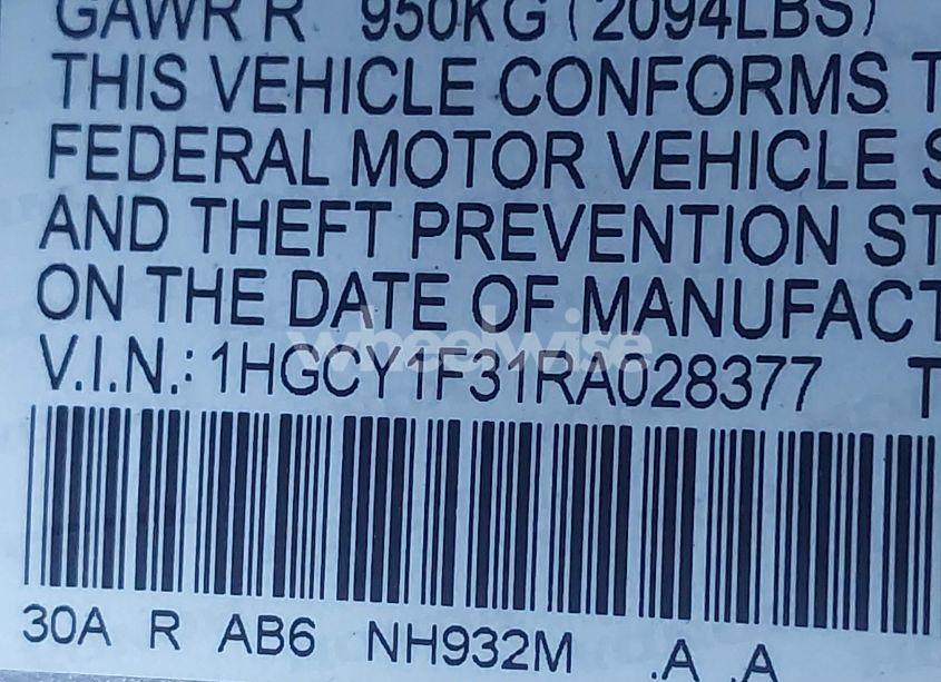 Photo 9 of 2024 Honda Accord EX (VIN 1HGCY1F31RA028377)