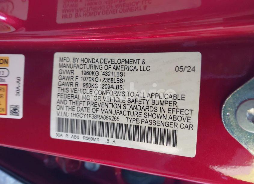 Photo 9 of 2024 Honda Accord EX (VIN 1HGCY1F38RA069265)