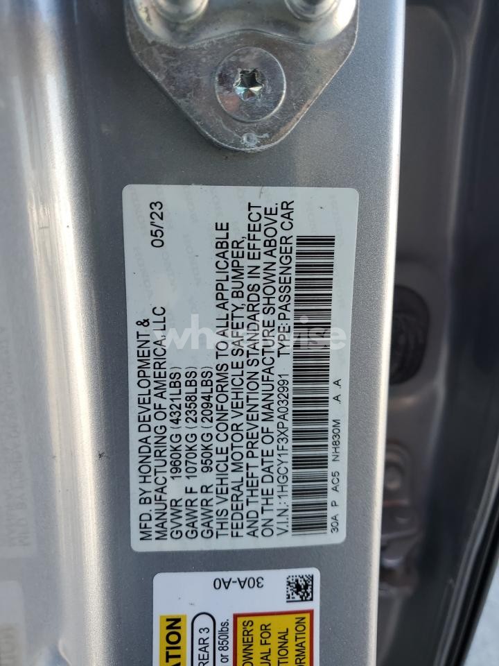 Photo 12 of 2023 HONDA ACCORD EX (VIN 1HGCY1F3XPA032991)