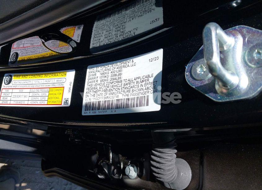 Photo 9 of 2024 Honda Accord EX (VIN 1HGCY1F3XRA032749)